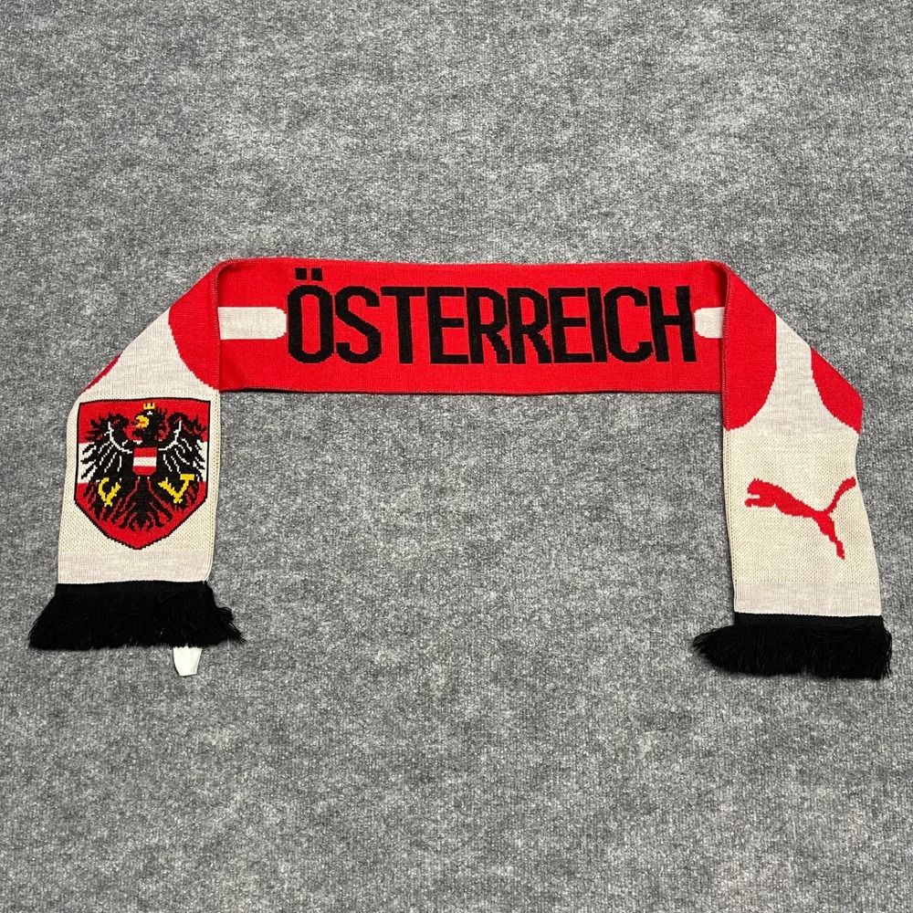 Austria National Team Soccer Scarf Red White Puma Österreich Fussball‎ Knit